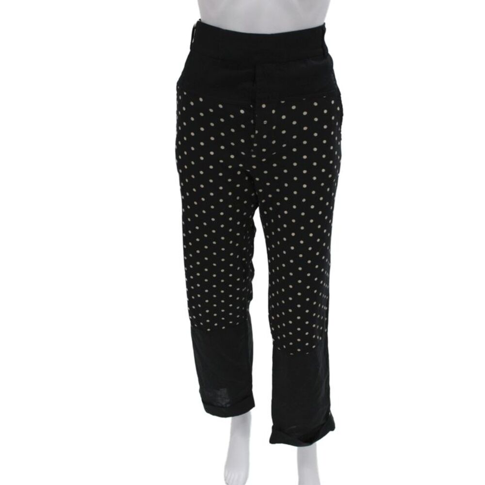 Haider Ackermann Women Cropped Black Polka Dot Pants Size L